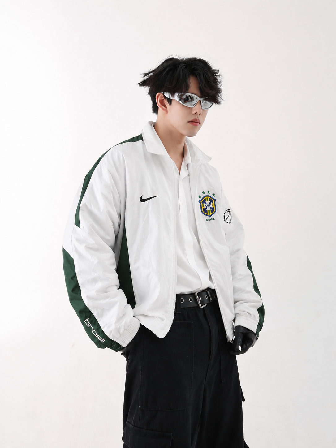 Brazil Retro White Windbreaker
