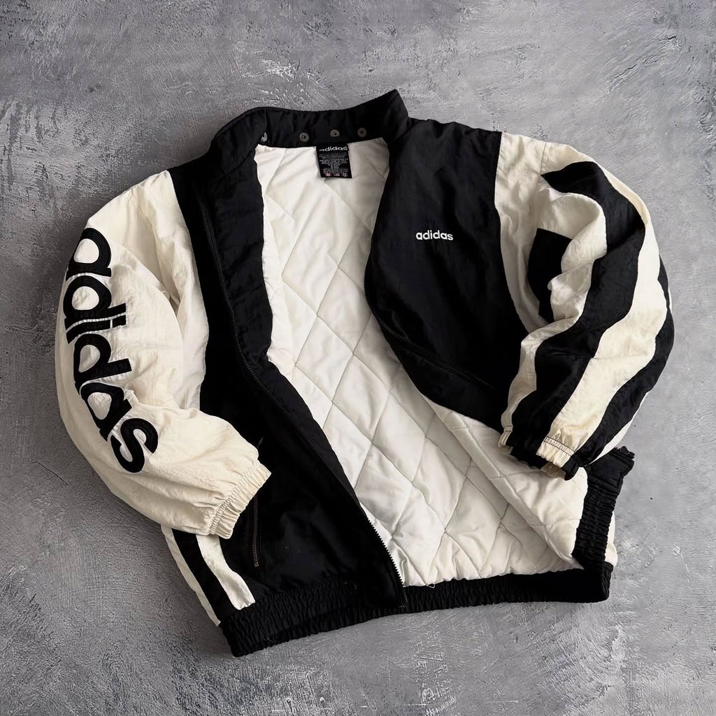 Black & White Quilted Windbreaker Jacket