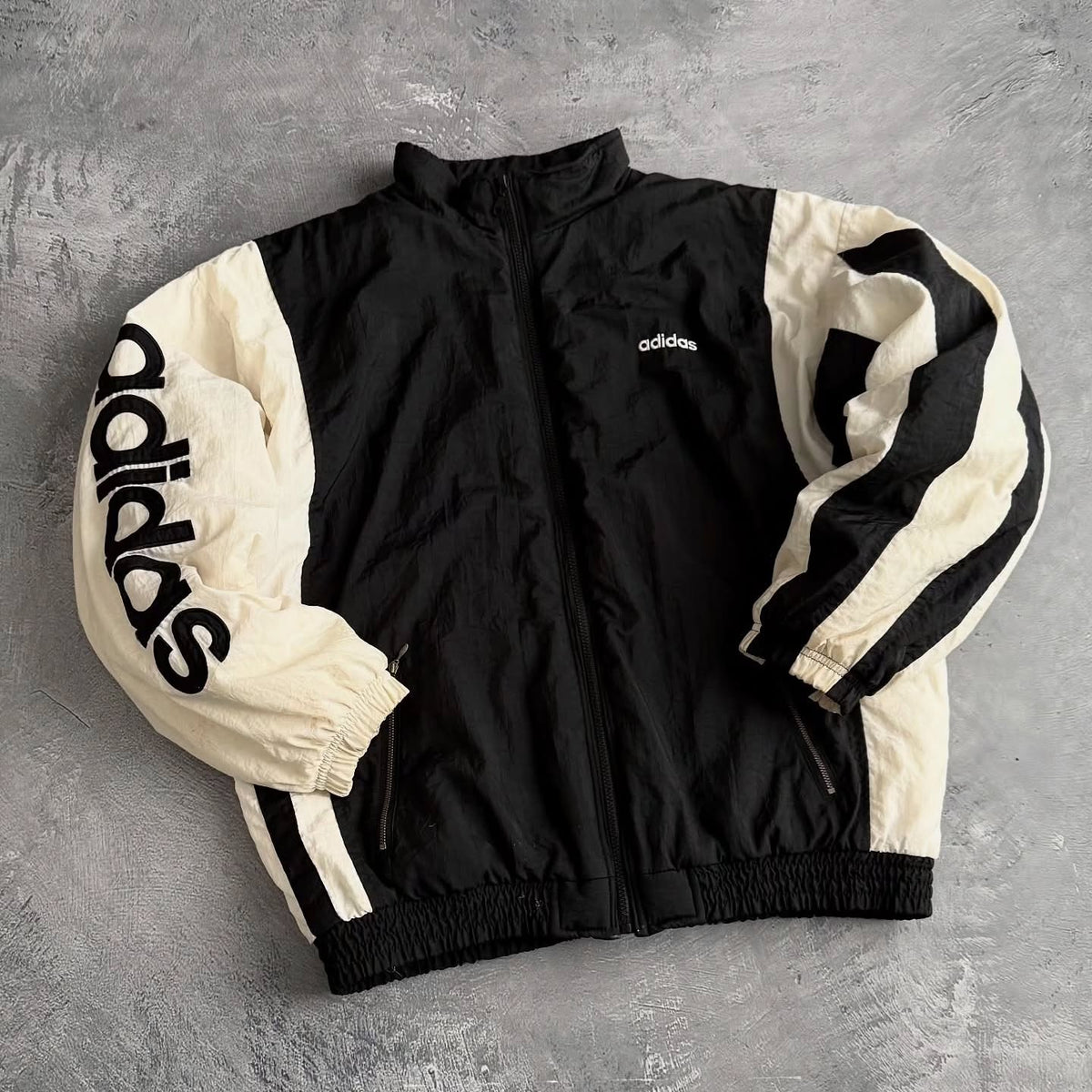 Black & White Quilted Windbreaker Jacket