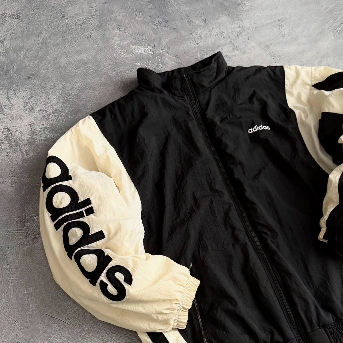 Black & White Quilted Windbreaker Jacket