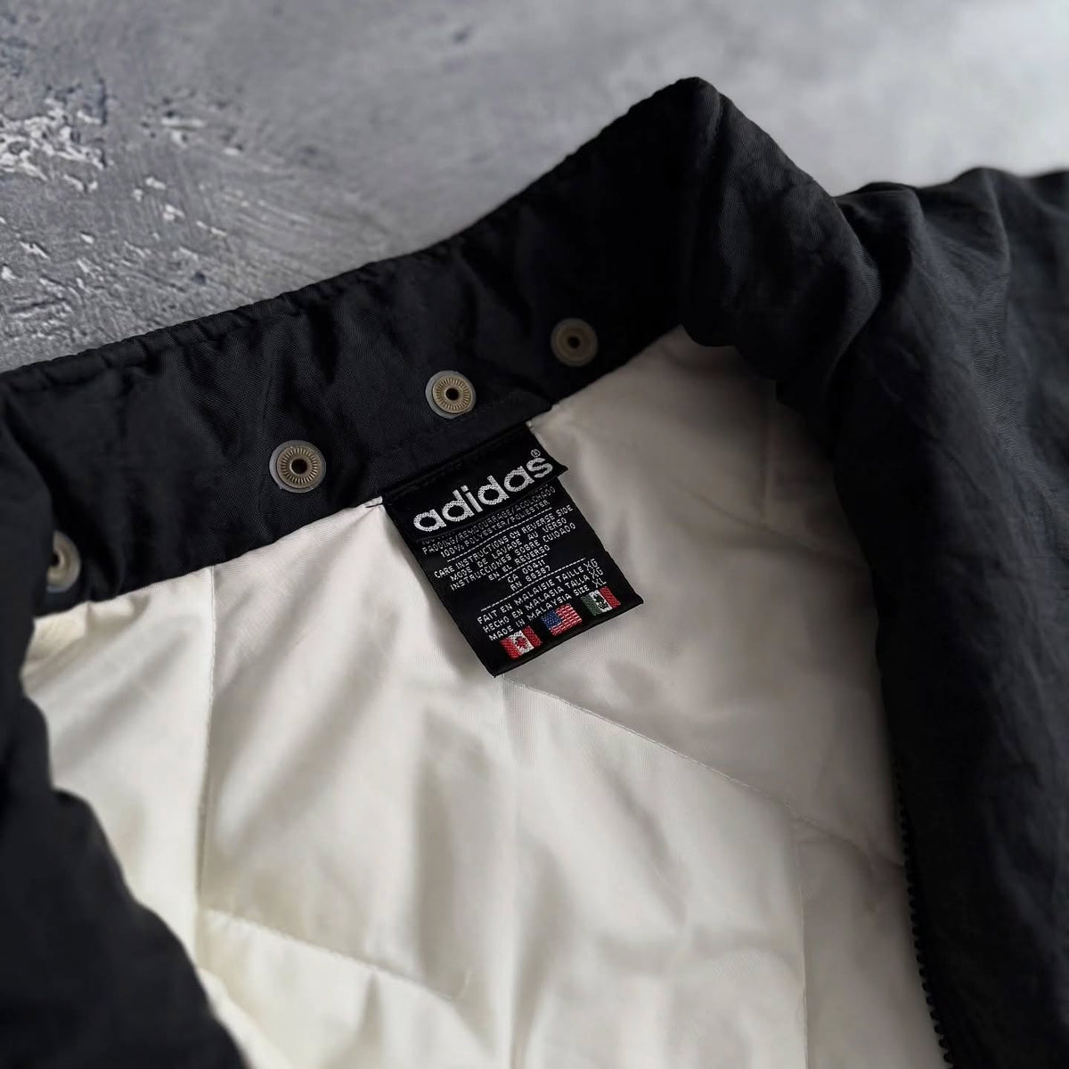 Black & White Quilted Windbreaker Jacket