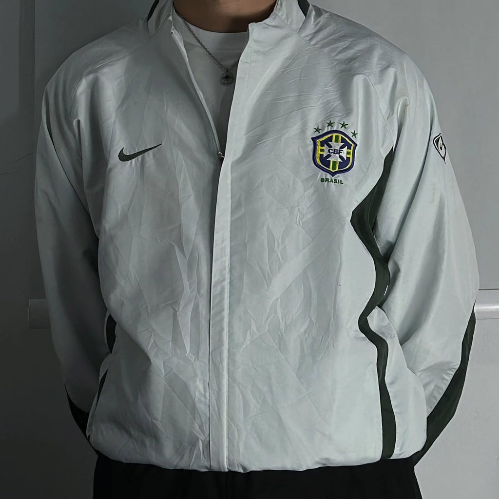 Brazil Retro White Windbreaker