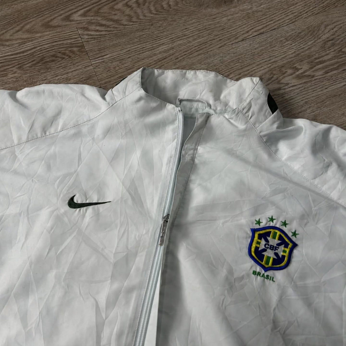 Brazil Retro White Windbreaker