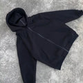 Premium Oversized Full-Zip Tactical Hoodie – Washed Black