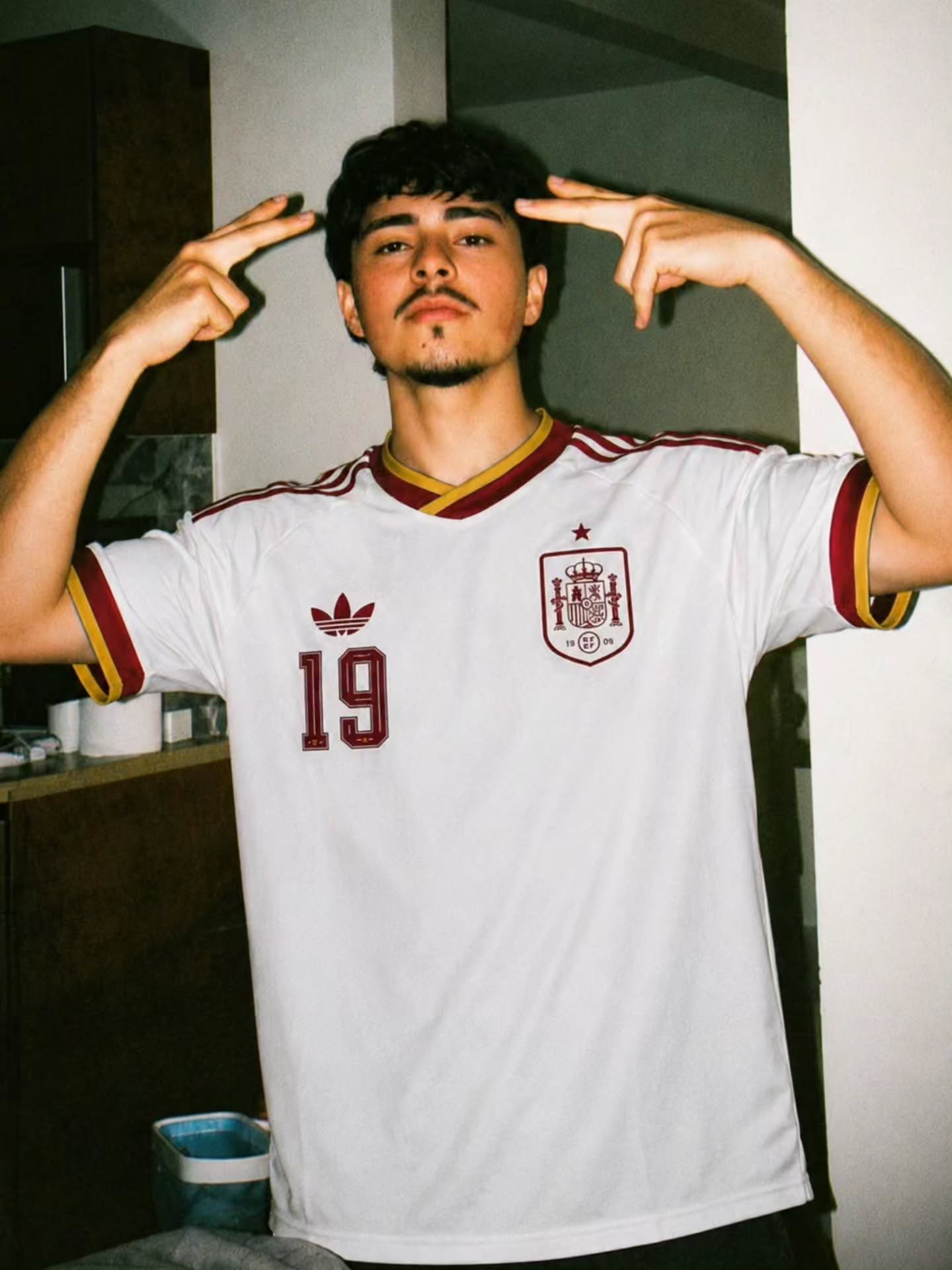 A retro-style Spain national football (soccer) team jersey
