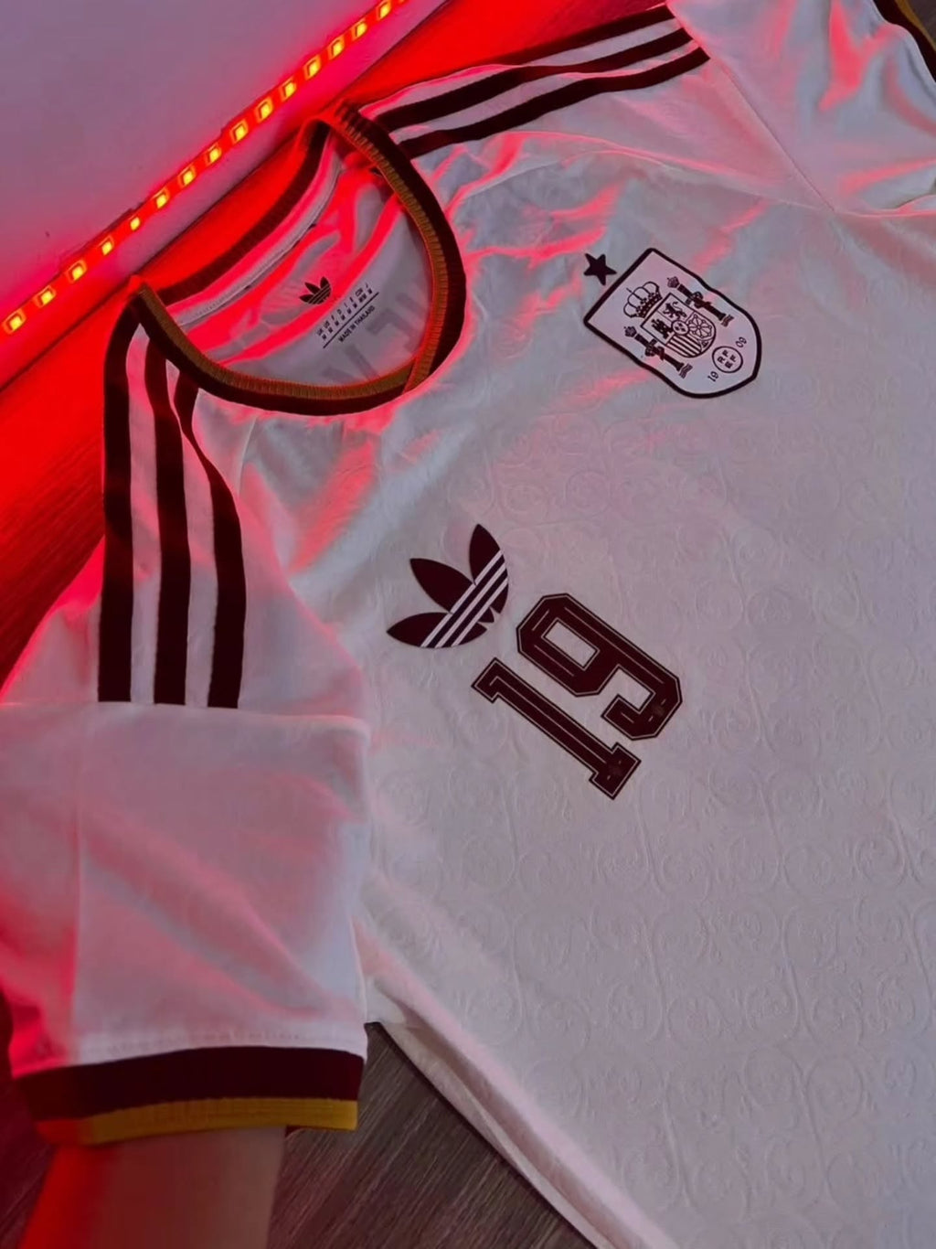 A retro-style Spain national football (soccer) team jersey