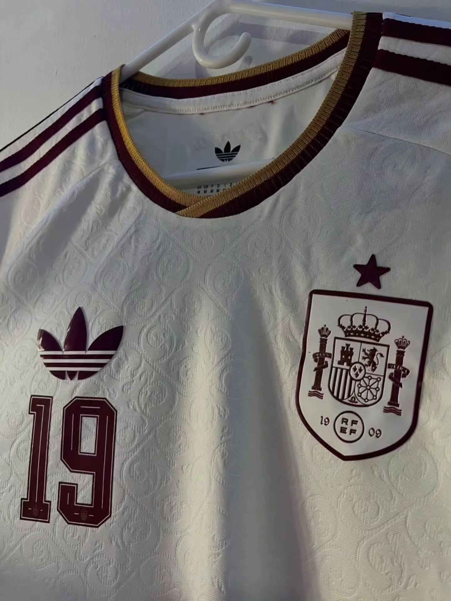 A retro-style Spain national football (soccer) team jersey