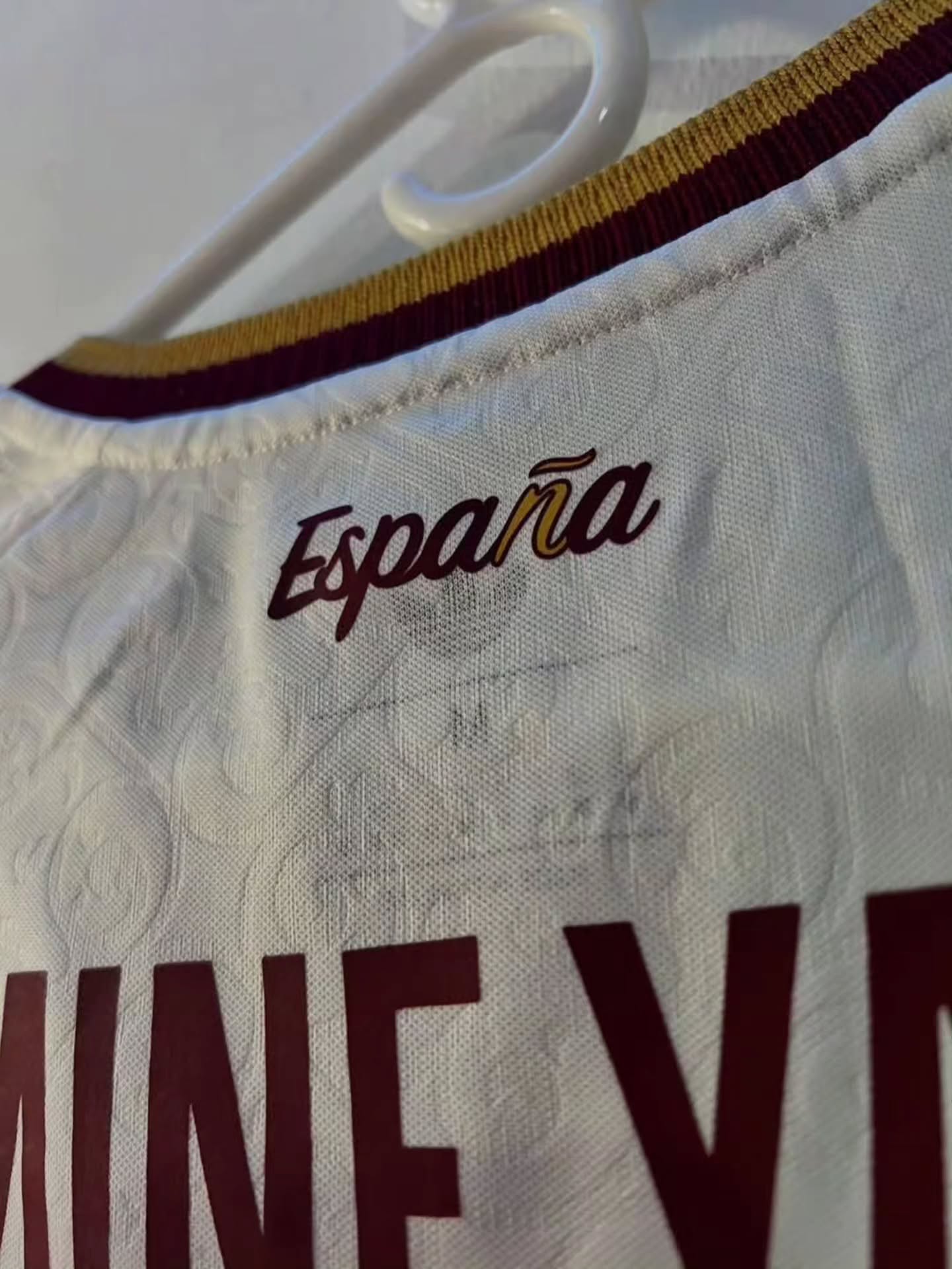 A retro-style Spain national football (soccer) team jersey