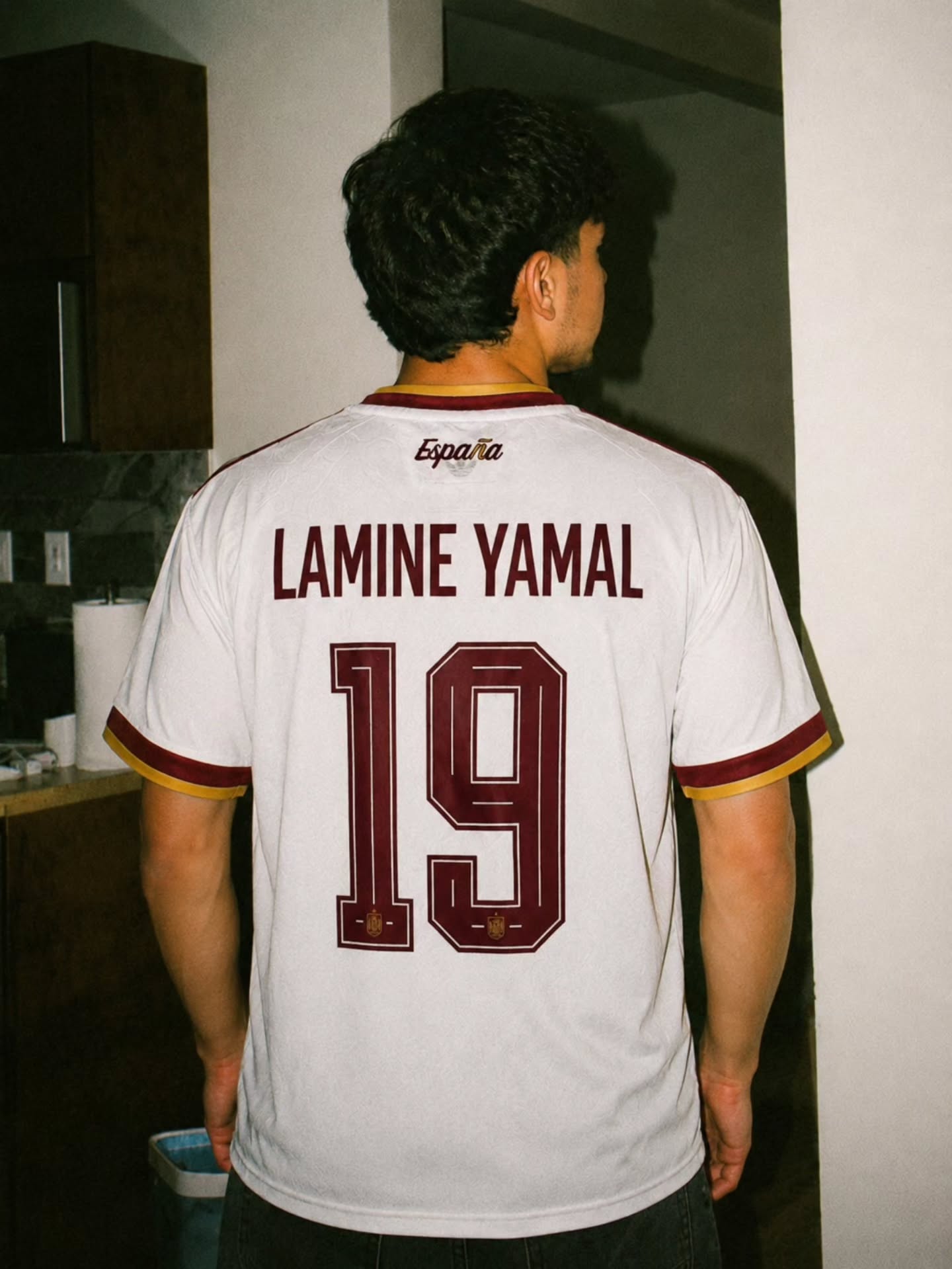 A retro-style Spain national football (soccer) team jersey