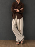 Linen pants are lightweight, casual outfit with a warm color palette