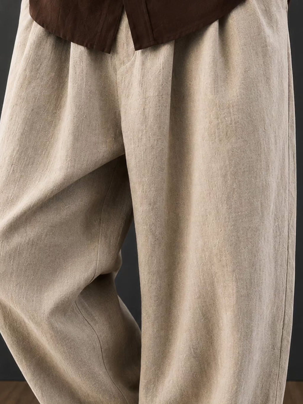 Linen pants are lightweight, casual outfit with a warm color palette