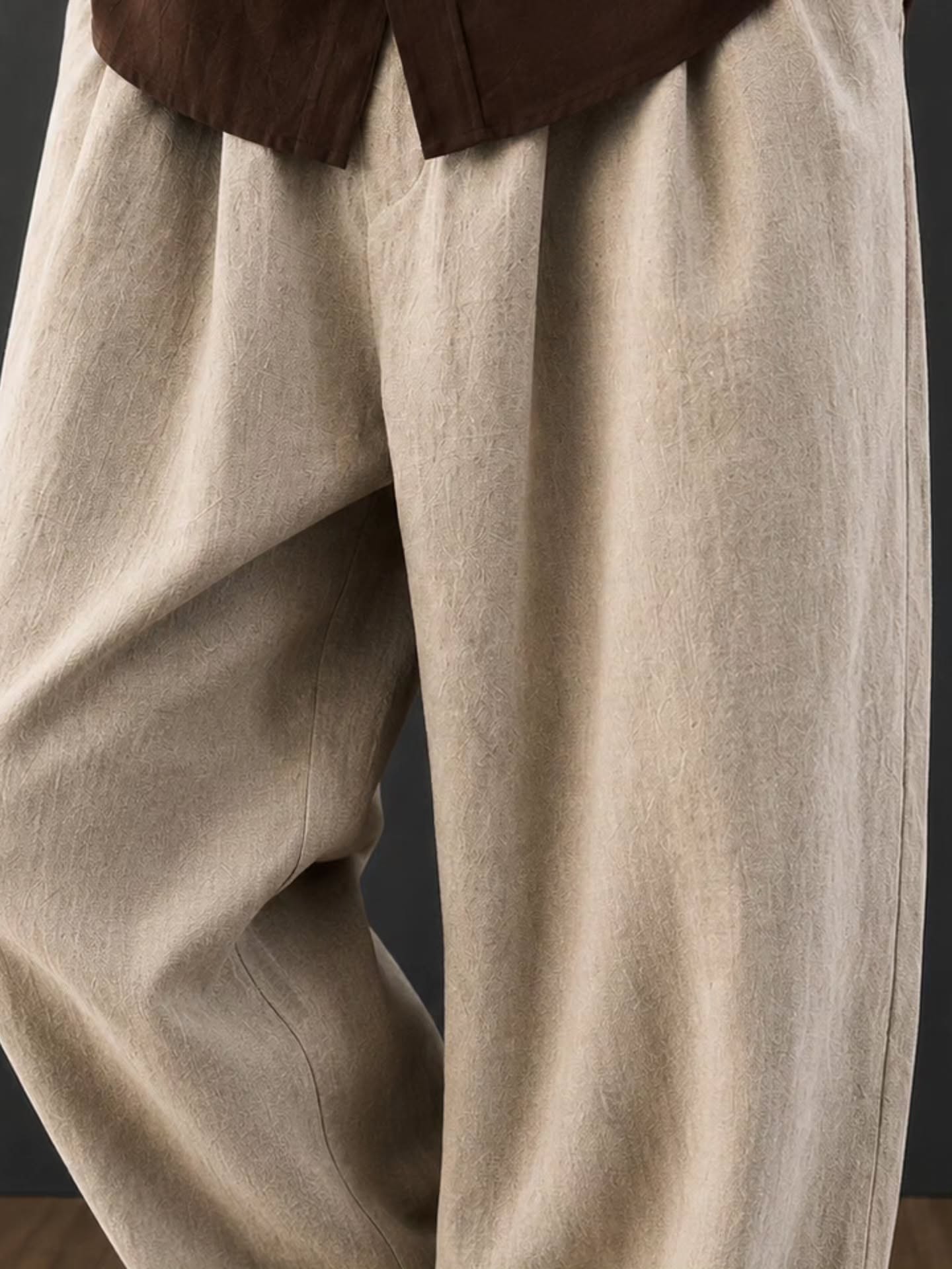 Linen pants are lightweight, casual outfit with a warm color palette