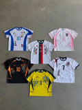 Thread worked jerasey's .collection of six short-sleeve, soccer-jersey-style athletic shirts