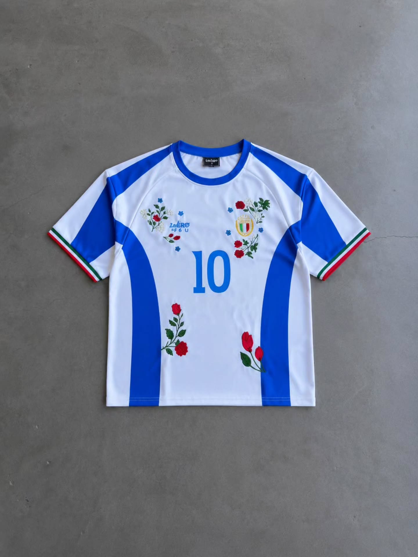 Thread worked jerasey's .collection of six short-sleeve, soccer-jersey-style athletic shirts