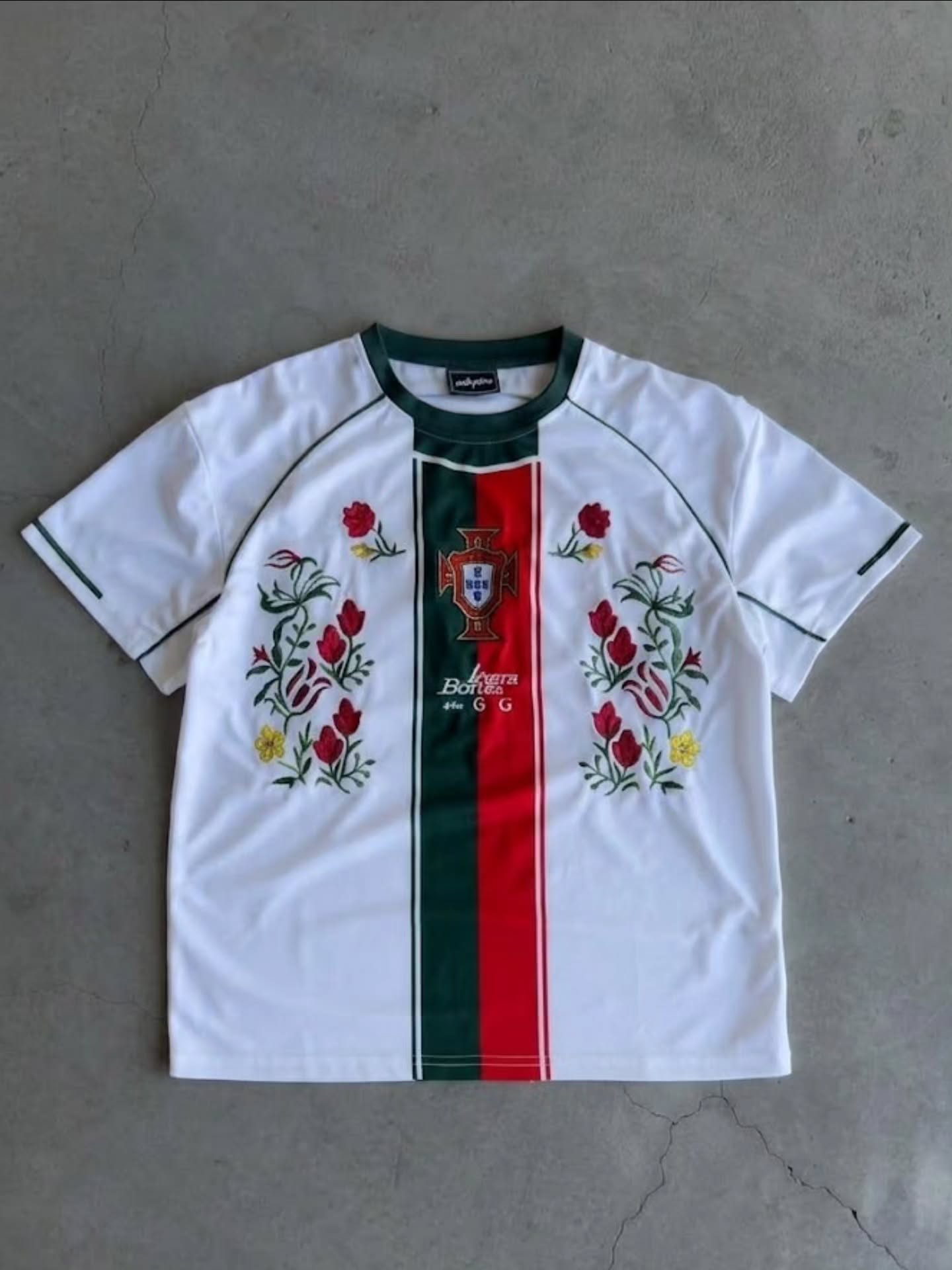 Thread worked jerasey's .collection of six short-sleeve, soccer-jersey-style athletic shirts