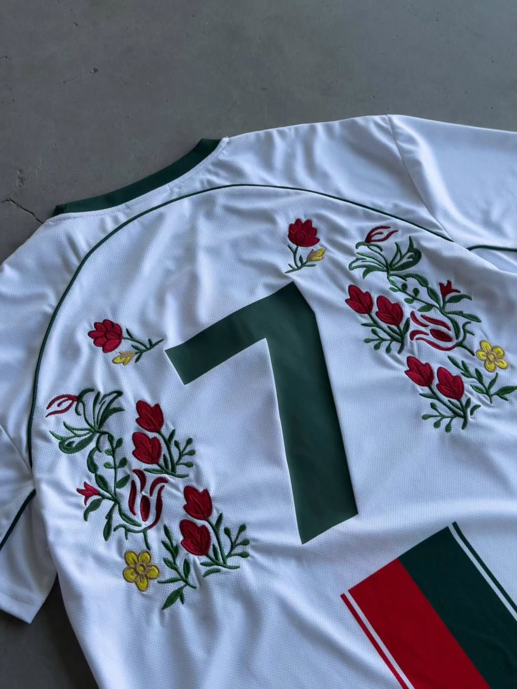 Thread worked jerasey's .collection of six short-sleeve, soccer-jersey-style athletic shirts