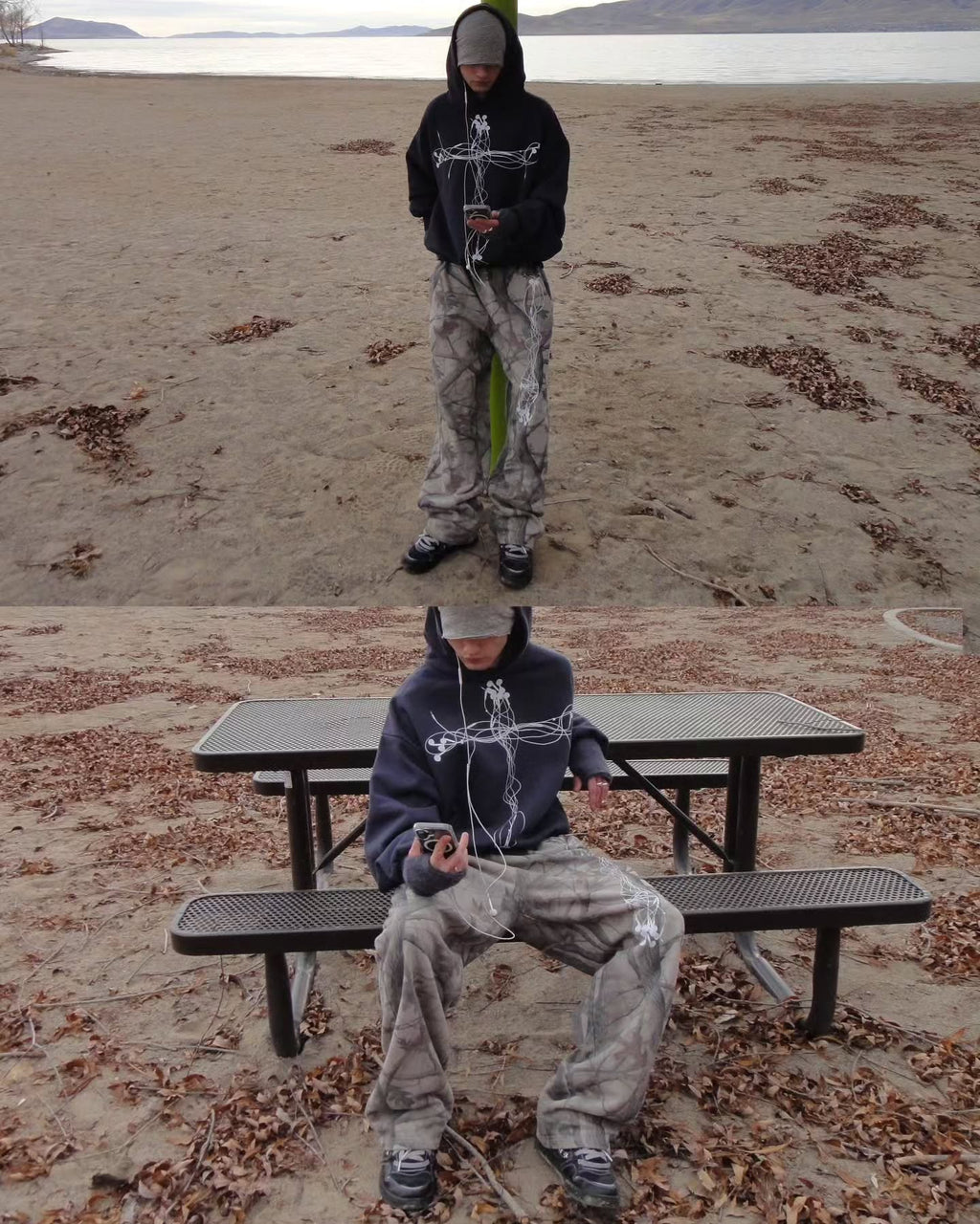WIRED CORD CROSS Heavyweight Boxy Hoodie