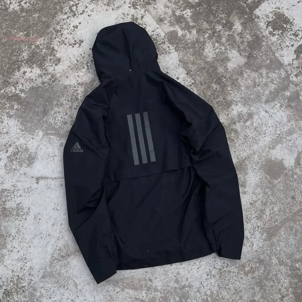 Vintage Adidas Performance Full-Zip Technical Windbreaker Jacket – Matte Black