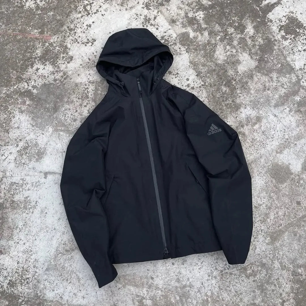 Vintage Adidas Performance Full-Zip Technical Windbreaker Jacket – Matte Black