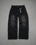 Vintage Distressed Panelled Baggy Denim Jeans – Washed Black